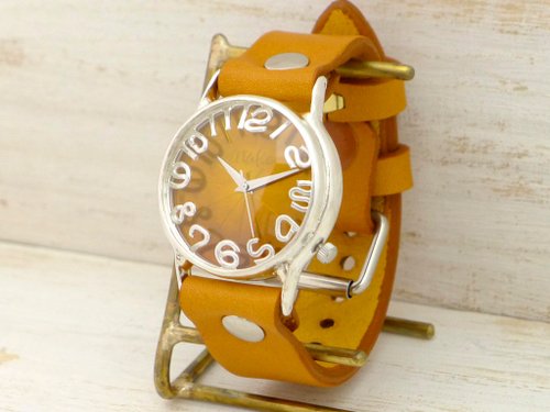 手作り時計 渡辺工房 Hand Craft Watch "Watanabe-KOBO" J.S.S.3 手作り時計 HandCraftWatch JUMBOSilver36mm イエロー文字盤 フローティングインデックス (JUM130SV YL)