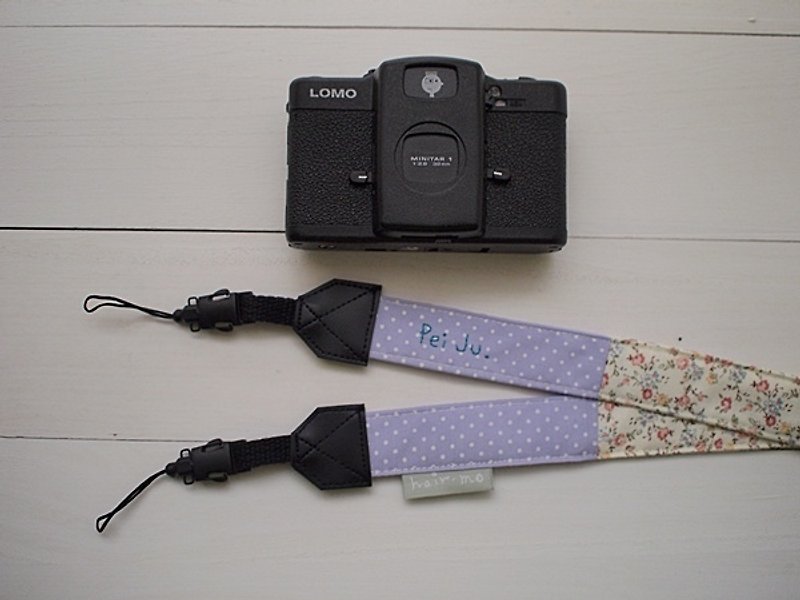 hairmo. Small Floral Stitching Double Back Camera Strap (Double Eyelet)-Lilac Dot+ - Cameras - Other Materials Pink