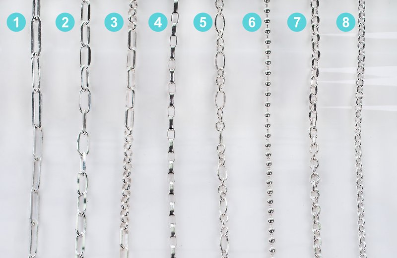 Super versatile basic boys unisex 925 sterling silver necklace-checkered chain. round bead chain. chain chain. too corner chain - สร้อยคอ - เงินแท้ สีเงิน