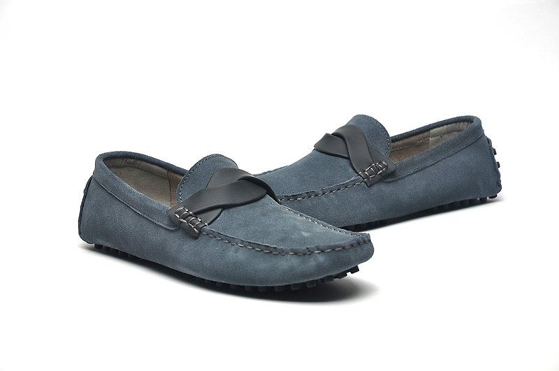 寺孝良品义式雅痞麂皮豆豆鞋灰 - Men's Oxford Shoes - Genuine Leather Gray