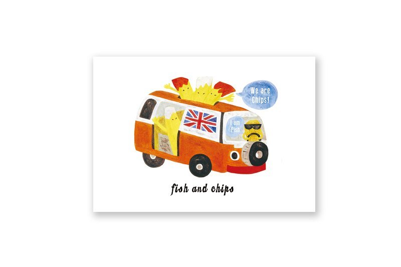 【 London A - Z 】明信片 - 炸魚薯條 - 卡片/明信片 - 紙 白色