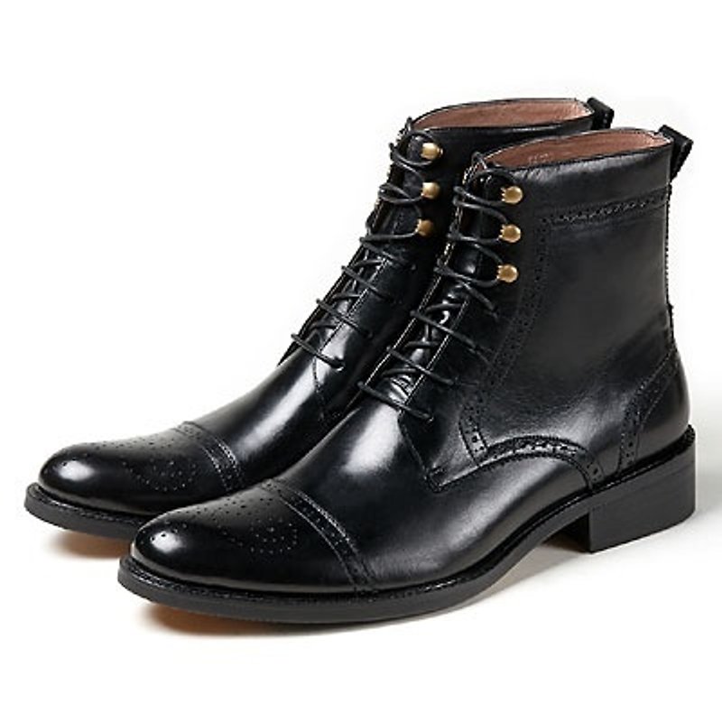 US-‧ whims Vanger elegant carved-in-tube boots ║Va126 England England Black - รองเท้าลำลองผู้ชาย - หนังแท้ สีแดง