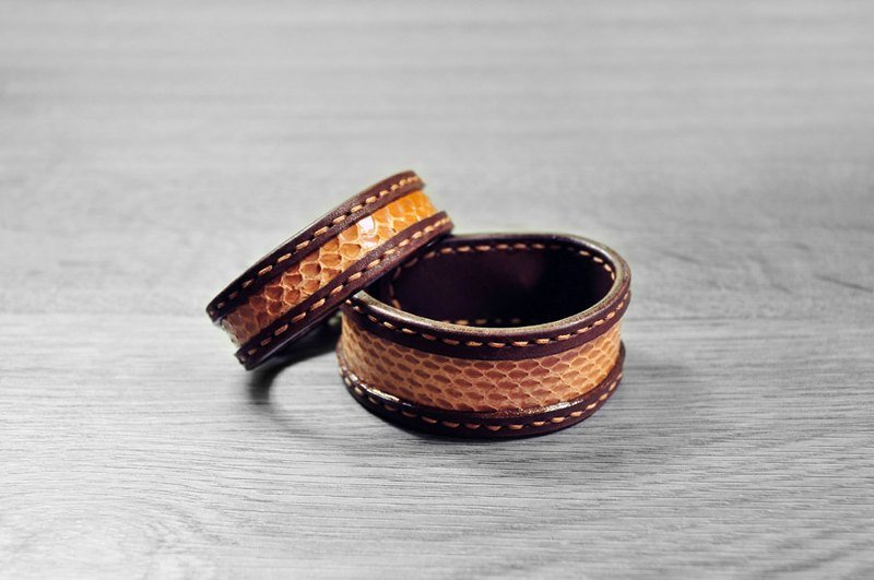 MICO snakeskin strap - Bracelets - Genuine Leather Brown