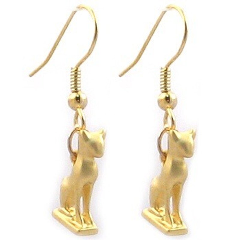 Ancient Egyptian Buster Cat Earrings - Earrings & Clip-ons - Other Metals Gold