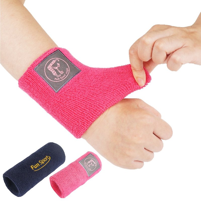 Fun Sport shock sweat wrist movement wrist -2 army into Value Pack (hi peach pink / blue brave) - อุปกรณ์ฟิตเนส - ผ้าฝ้าย/ผ้าลินิน หลากหลายสี