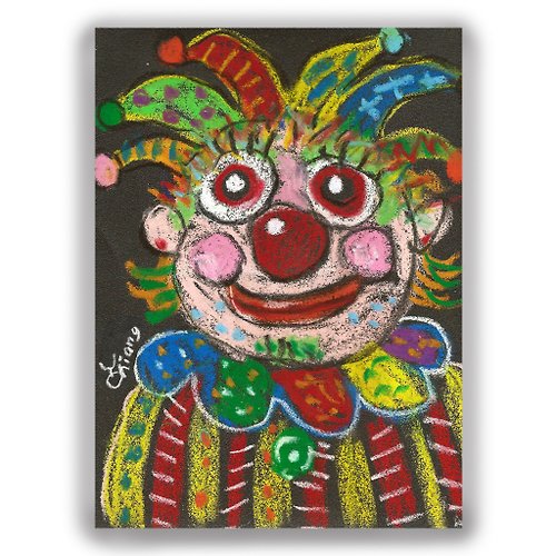 DuDo Shop 土豆屋 手繪插畫萬用卡/明信片/卡片/插畫卡--小丑B