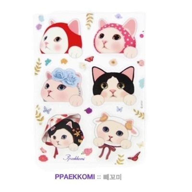 Jetoy, sweet cat decorative sticker _Ppakkomi (J1508108) - Stickers - Paper Multicolor