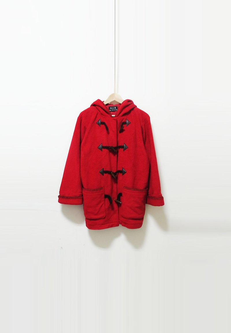 【Wahr】小紅帽牛角外套 - 女大衣/外套 - 其他材質 紅色