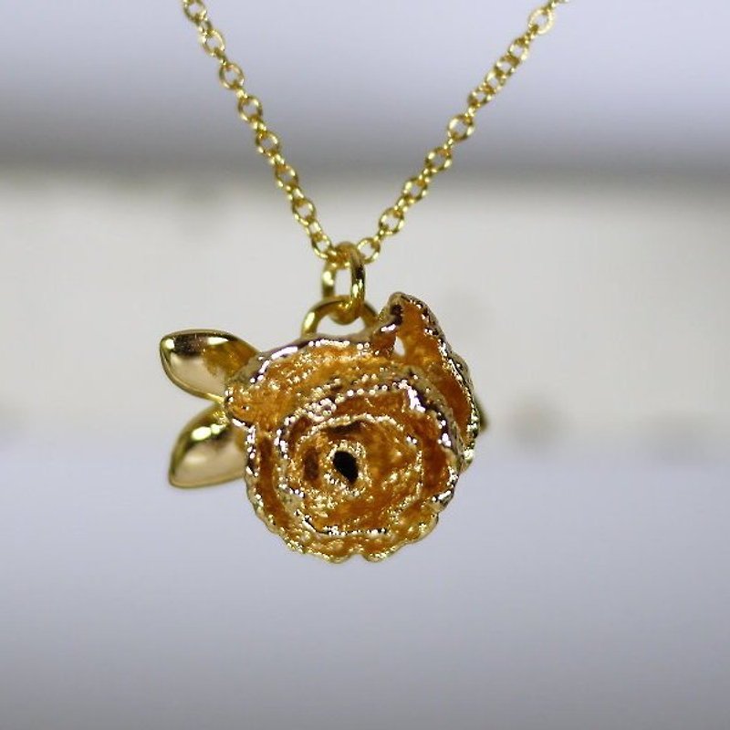 [* Charlene ‧ gold jewelry] really Lace Rose Necklace - copper / gold - Necklaces - Other Metals 