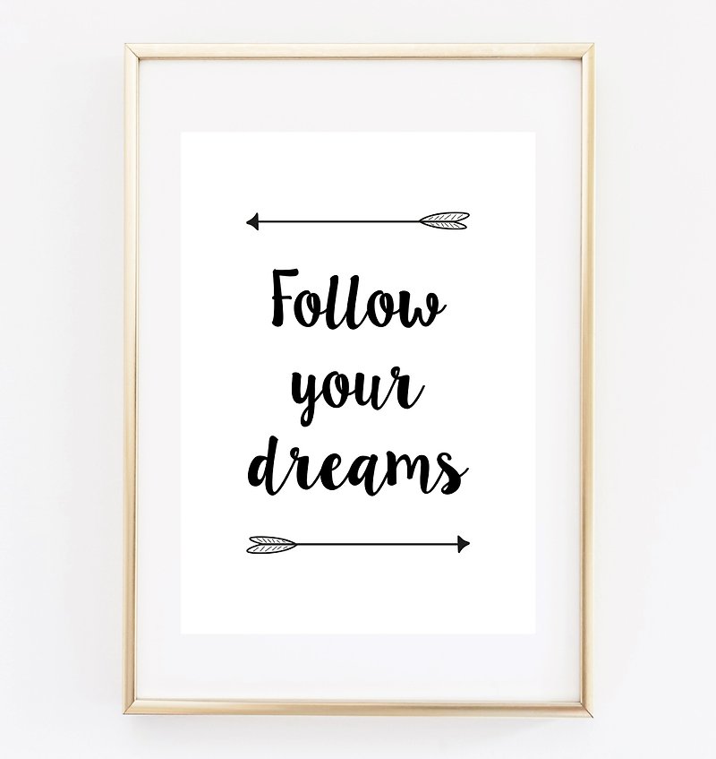 Follow your dreams 可客製化 掛畫 海報 - 壁貼/牆壁裝飾 - 紙 