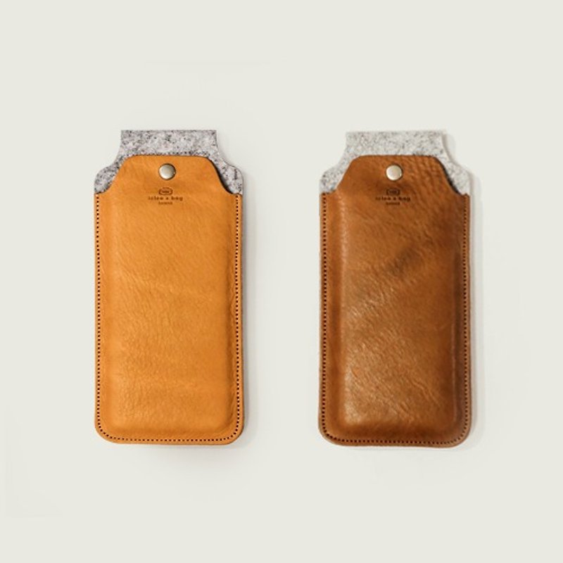 Ideas bag [icleaXbag]Genuine Leather iphone 6 4.7-inch mobile phone sets Light brown / coffee - อื่นๆ - หนังแท้ 