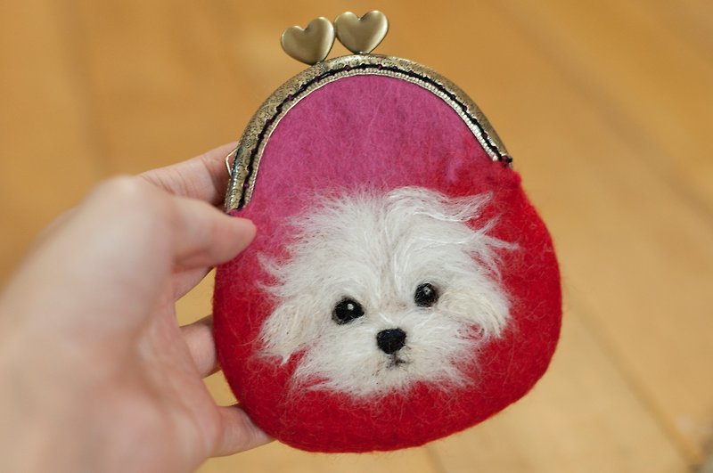 Wool felt custom pet mouth gold package - Coin Purses - Wool Multicolor