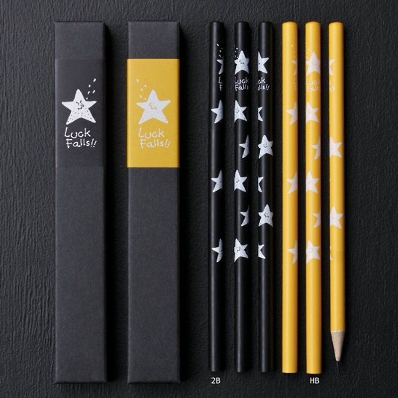 Lucky is coming / pencil / group of six - Pencil Cases - Wood Black