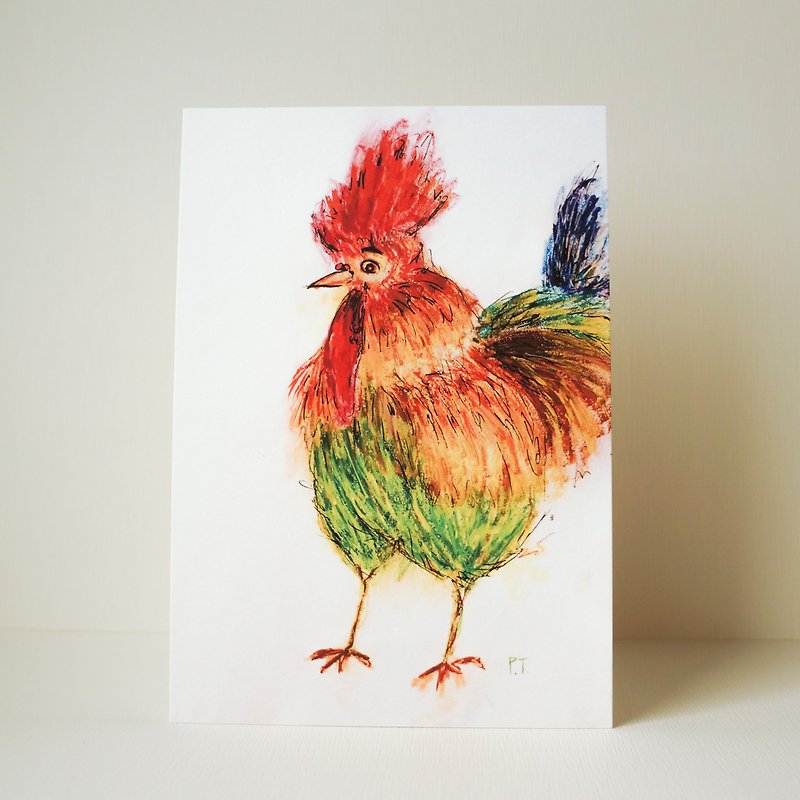 Postcard portrait of Mr. Chicken - Cards & Postcards - Paper Multicolor