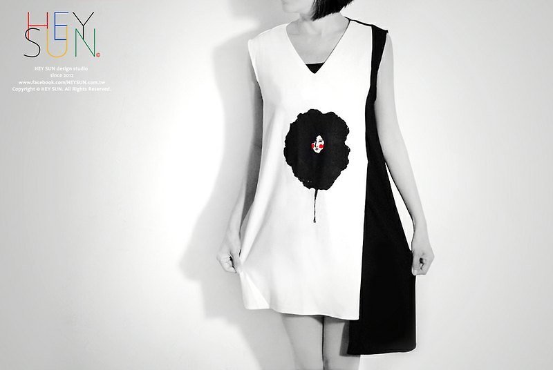 【M0172】墨暈美人不規則下擺設計感雪紡背心洋裝/現貨*8‧禮物 - One Piece Dresses - Other Materials 