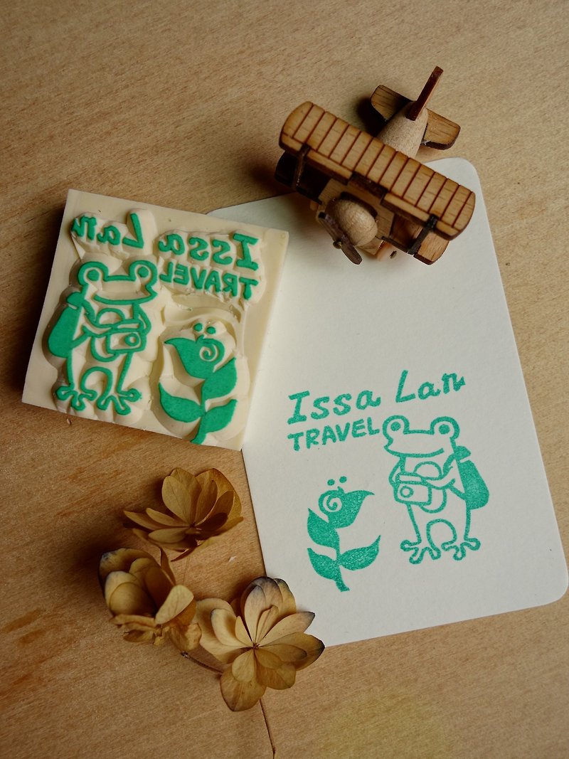 Let's travel _ rubber stamp (frog) - อื่นๆ - ยาง สีเขียว