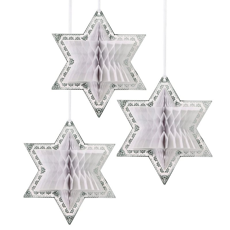 "Fun Charm § silver stars" Britain Talking Tables Party Supplies - Items for Display - Paper White
