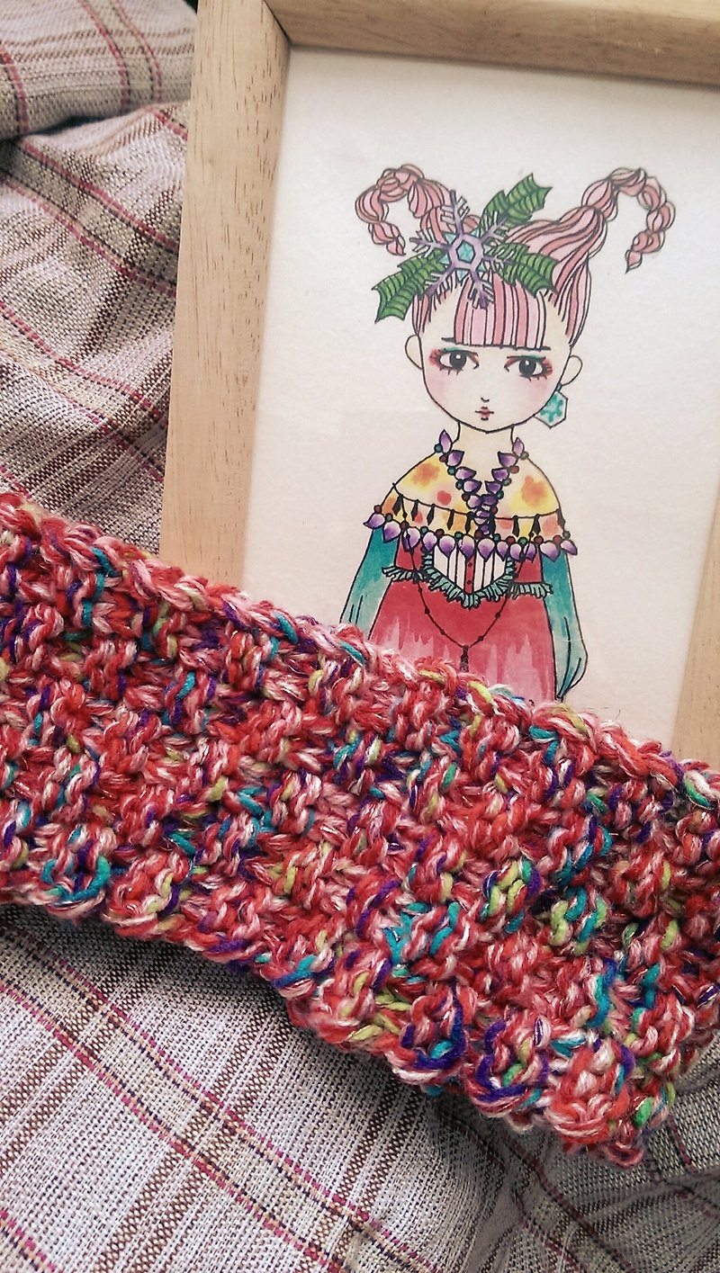 Lan Handmade Summer Knit Headband (Colorful Vermilion) - Headbands - Other Materials Multicolor