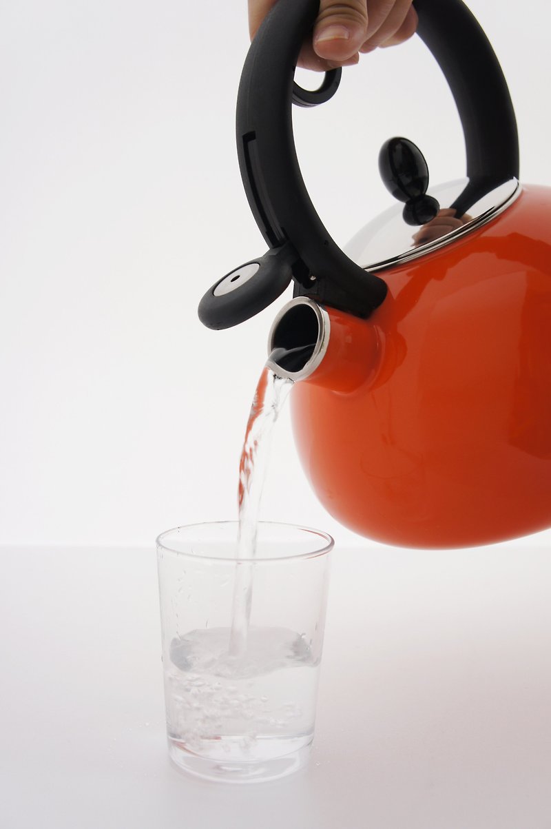 OSICHEF [Bubble Enamel Flute Teapot]-Orange/2.3L - ถ้วย - วัตถุเคลือบ สีส้ม