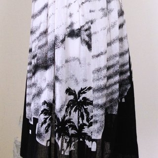 乒乓古著 [ 古著洋裝/ 中東風格黑白短袖古著洋裝 ] 國外帶回 春裝 復古 VINTAGE