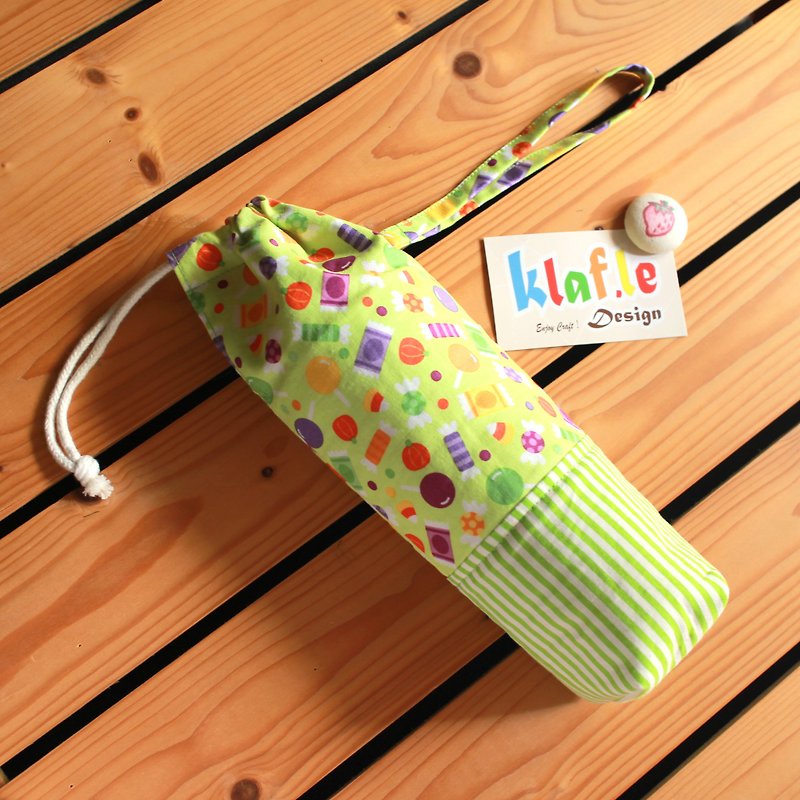 Handmade water bottle bag/thermos bottle bag~ Customize new clothes for your beloved water bottle~ - ถุงใส่กระติกนำ้ - วัสดุอื่นๆ สีเขียว