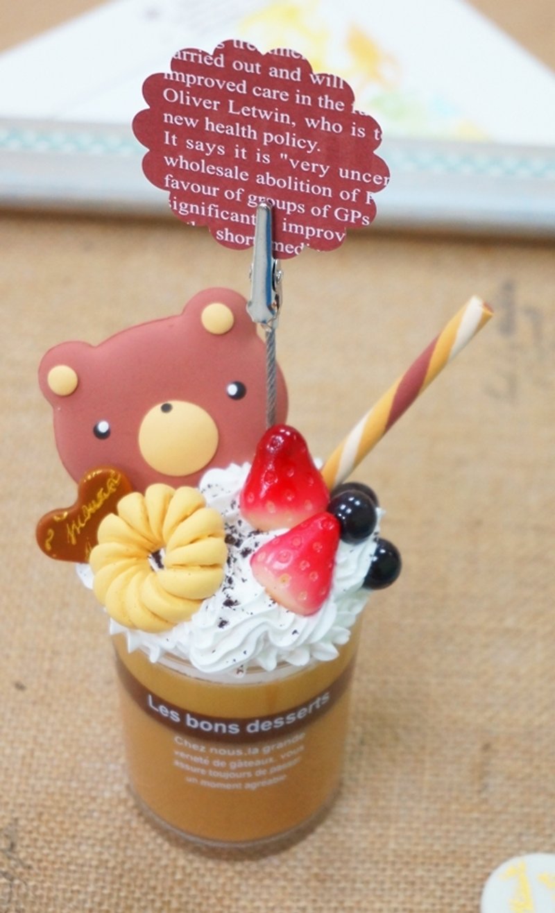 Bei Bei colorful handmade ice cream dessert (cocoa bear Bei Bei frozen) - อื่นๆ - วัสดุอื่นๆ สีแดง