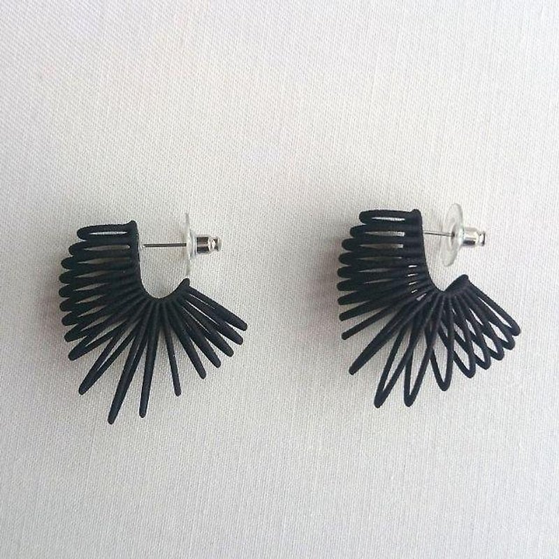 vinee black earrings - ต่างหู - พลาสติก สีดำ