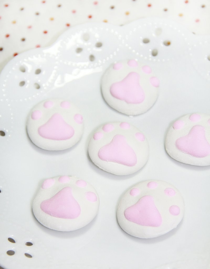 JMI 手作烘焙坊 療癒系-可愛貓掌棉花糖 可放熱飲裡溶化(6包) - 蛋糕/甜點 - 新鮮食材 粉紅色