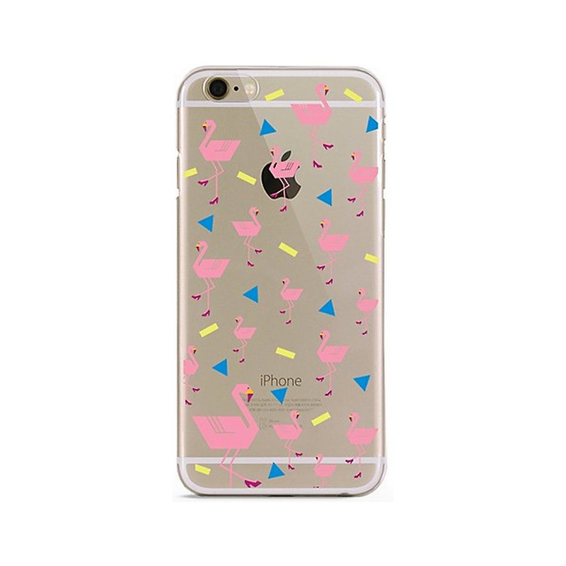 ガールアパート:: ArtshareのXのiPhone 6プラス透明電話ケース - ピンク白鷺 - スマホケース - プラスチック ホワイト