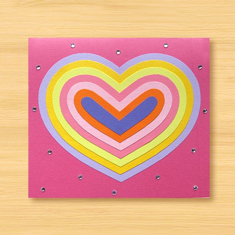 手工卡片 _ Colorful Love _A款 ... 情人卡 - 卡片/明信片 - 紙 粉紅色