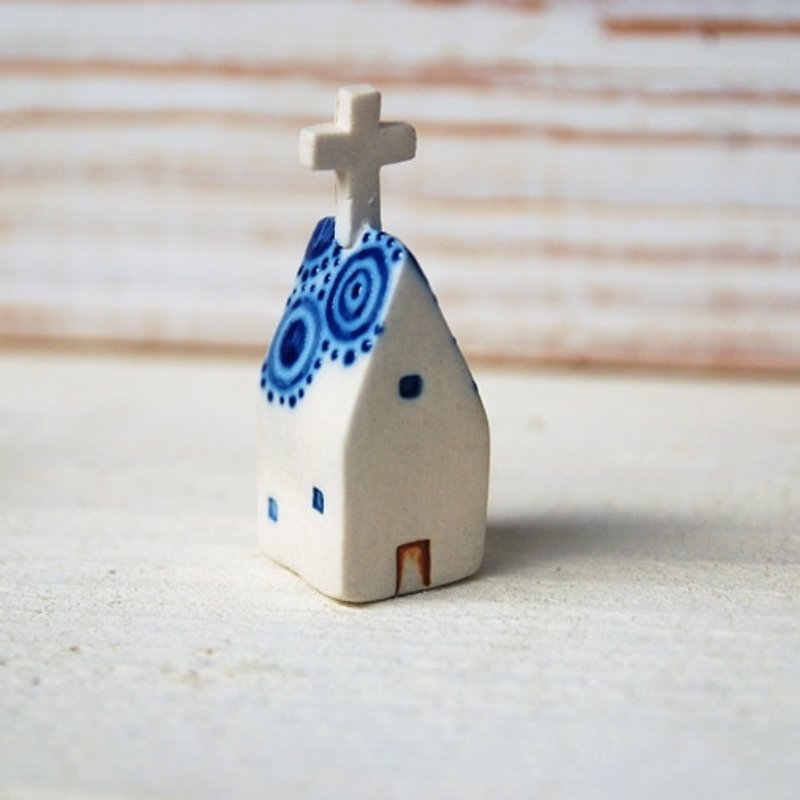 Birthday gift mini hand-made (blue color) Church Tao House (1pc)