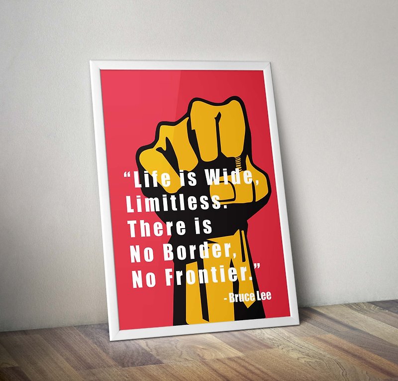 Inspire_Bruce Lee_Life has no boundaries - Posters - Paper Red
