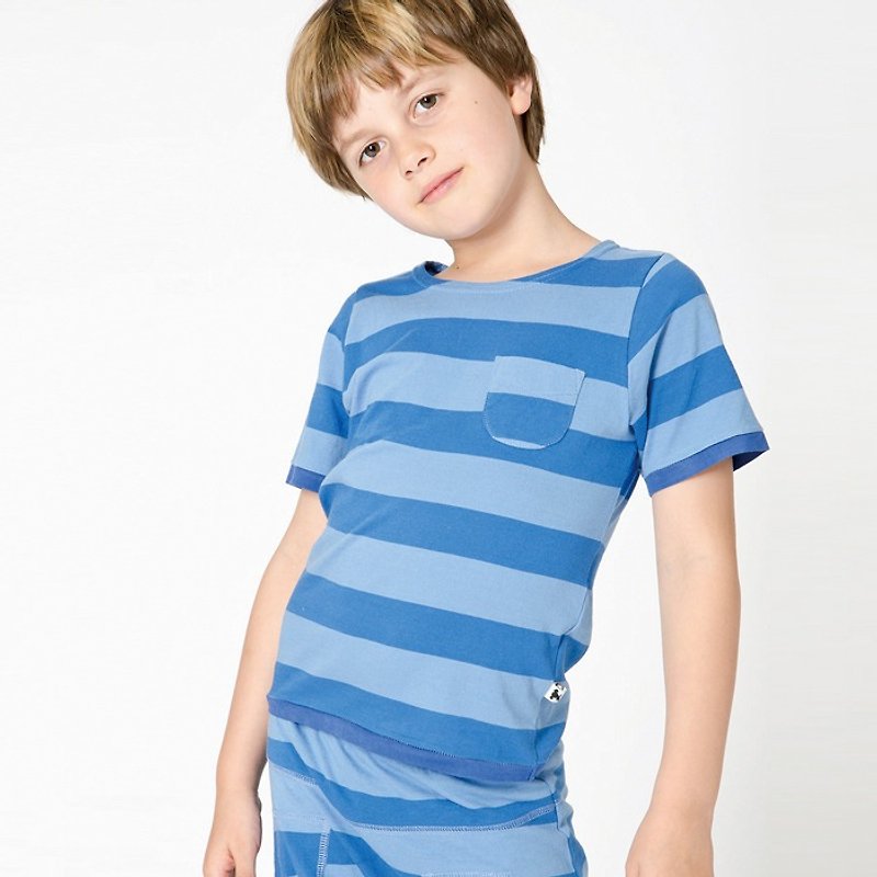 [Nordic children's clothing] Swedish skin-friendly and breathable children's shirt from 1 to 12 years old sky blue - Tops & T-Shirts - Cotton & Hemp Blue