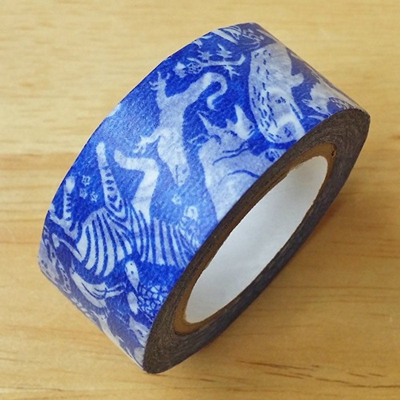 Kurashiki Artisan x Mihani Kobo Washi Tape [Companion-Blue (13101-03)] - มาสกิ้งเทป - กระดาษ สีน้ำเงิน