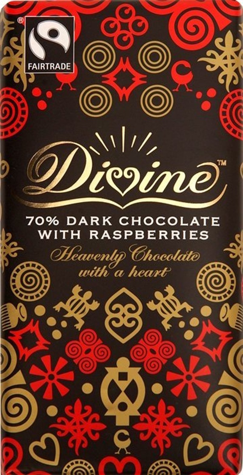 DIVINE chocolate raspberry _ _ + 70% dark chocolate fair trade - Cake & Desserts - Fresh Ingredients Black