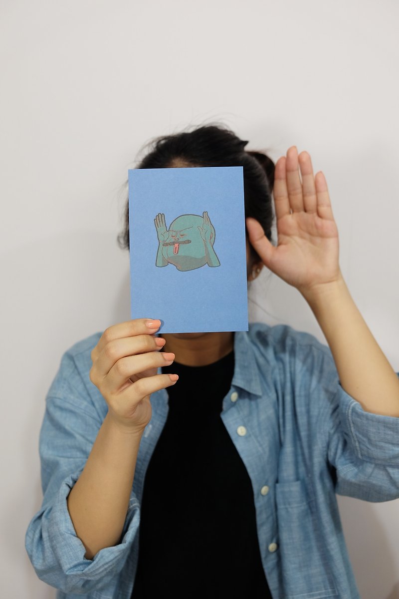 KATRINA 《鬼臉》 明信片 - 心意卡/卡片 - 紙 藍色