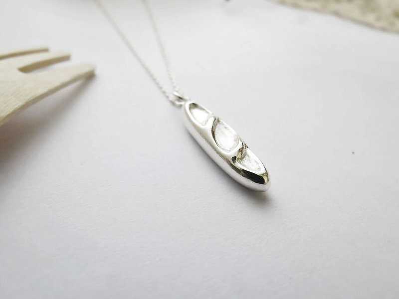 Travel to France - french bread (925 sterling silver necklace) - C percent - Necklaces - Sterling Silver Silver