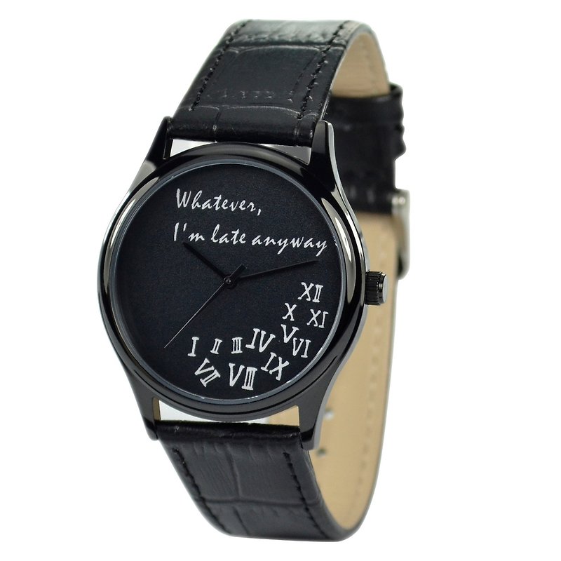 瘋狂羅馬字手錶(黑色)黑殼 - 中性手錶 - 女錶 - 其他金屬 黑色