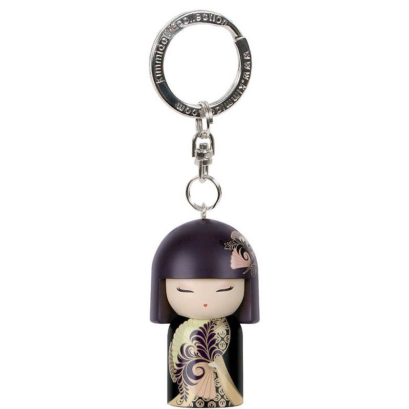 Kimmidoll 和福娃娃 鑰匙圈 Chikako - 鑰匙圈/鑰匙包 - 其他材質 黑色