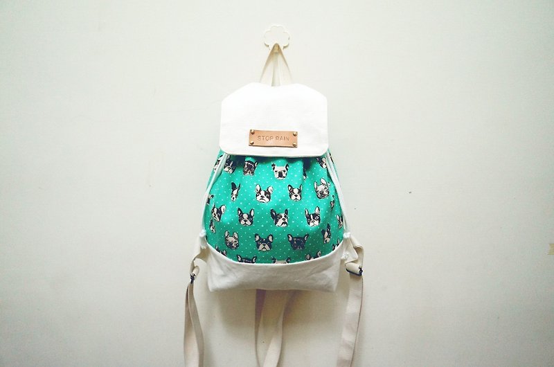 When the Fengyoufang encounter backpack / give free printing name leather superscript - Backpacks - Other Materials Green