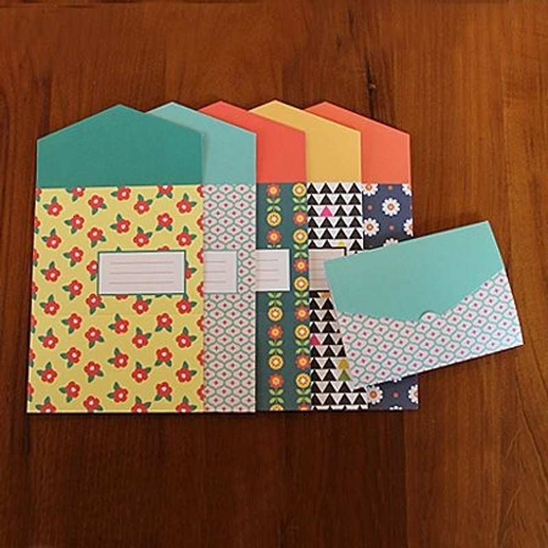 GentleWave - Folding Envelope Card Set (5 in) - Nordic Garden, GTW-ML001 - การ์ด/โปสการ์ด - กระดาษ หลากหลายสี