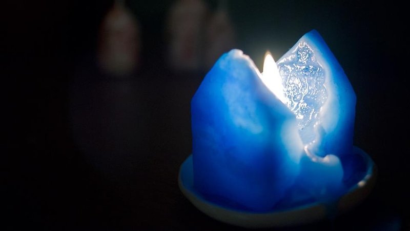 冰屋 ▲ 小房子蠟燭 - 香薰蠟燭/燭台 - 蠟 藍色