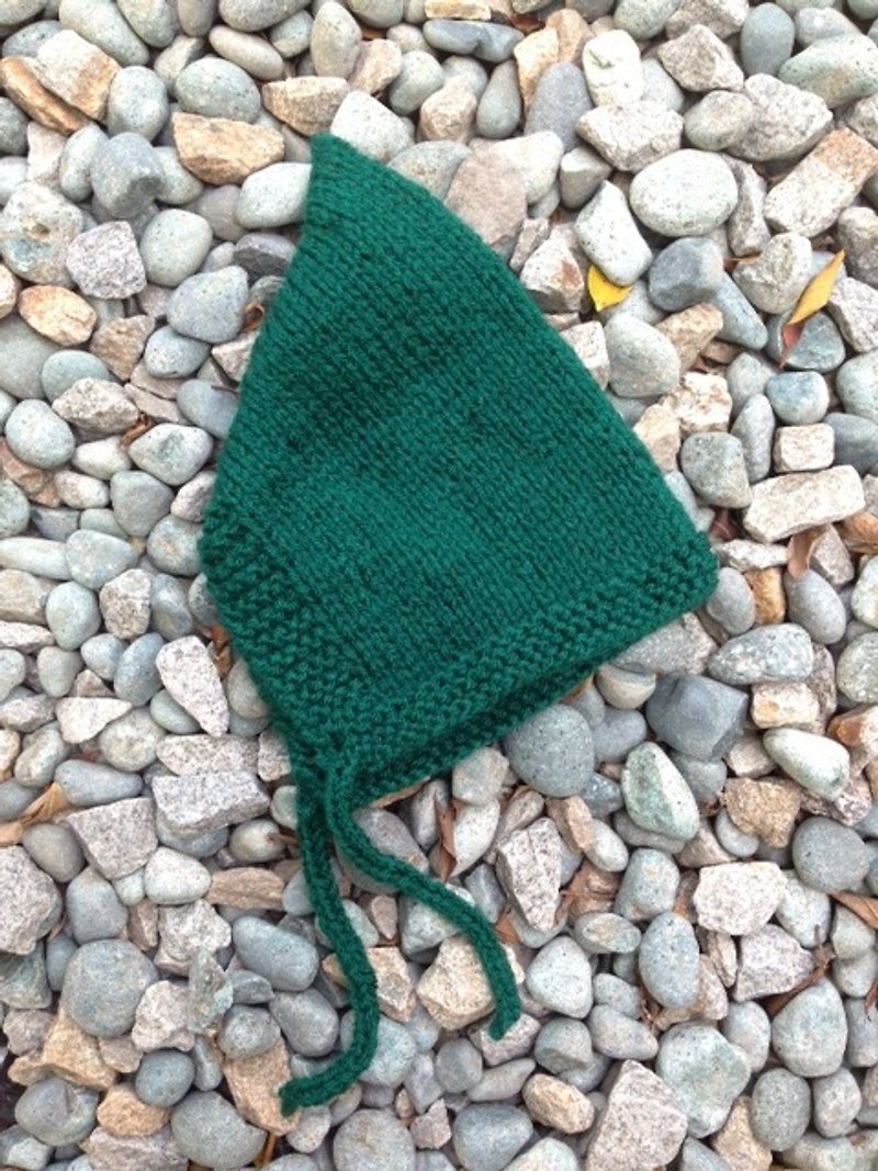 Hand Knit Gnome Hat 《Flora》 ● Made in Hong Kong - หมวก - วัสดุอื่นๆ สีเขียว