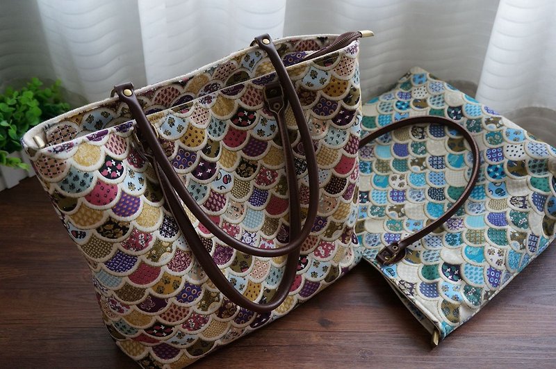 【Know taste】 Zephyr Qinghai wave hand bag - Handbags & Totes - Other Materials Multicolor