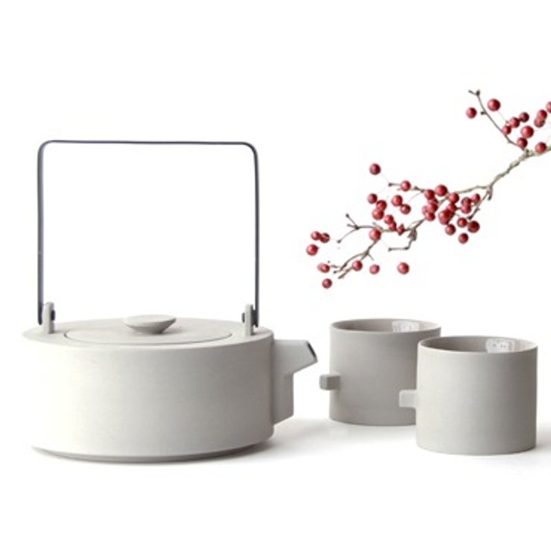 【KOAN+ 方圓壺杯組】 茶器  茶壺  杯壺  雙人  結婚禮物 - 茶具/茶杯 - 瓷 灰色