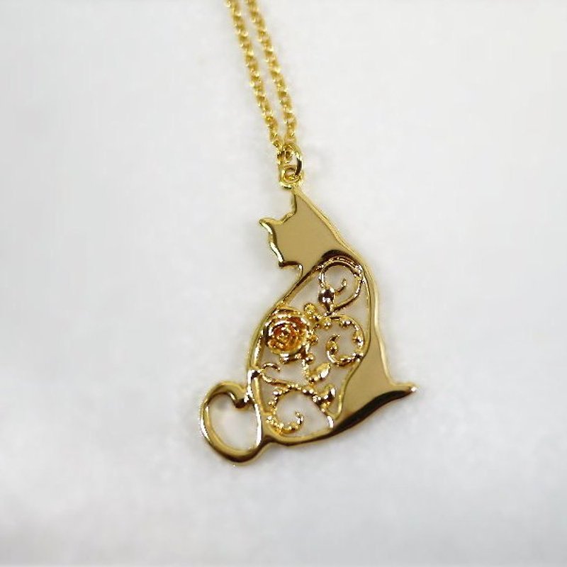[Gold*Charlene‧Accessories] British cat--pure copper/gold - Necklaces - Other Metals 