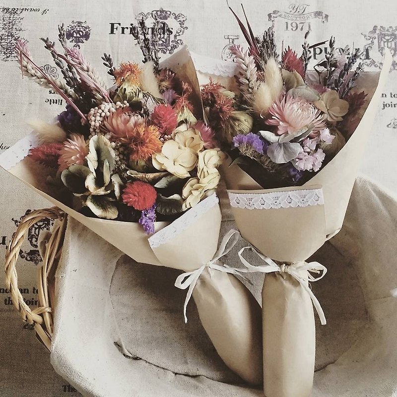 ▫One flower tube ▫ classical lace dry flower bouquet - ตกแต่งต้นไม้ - พืช/ดอกไม้ 