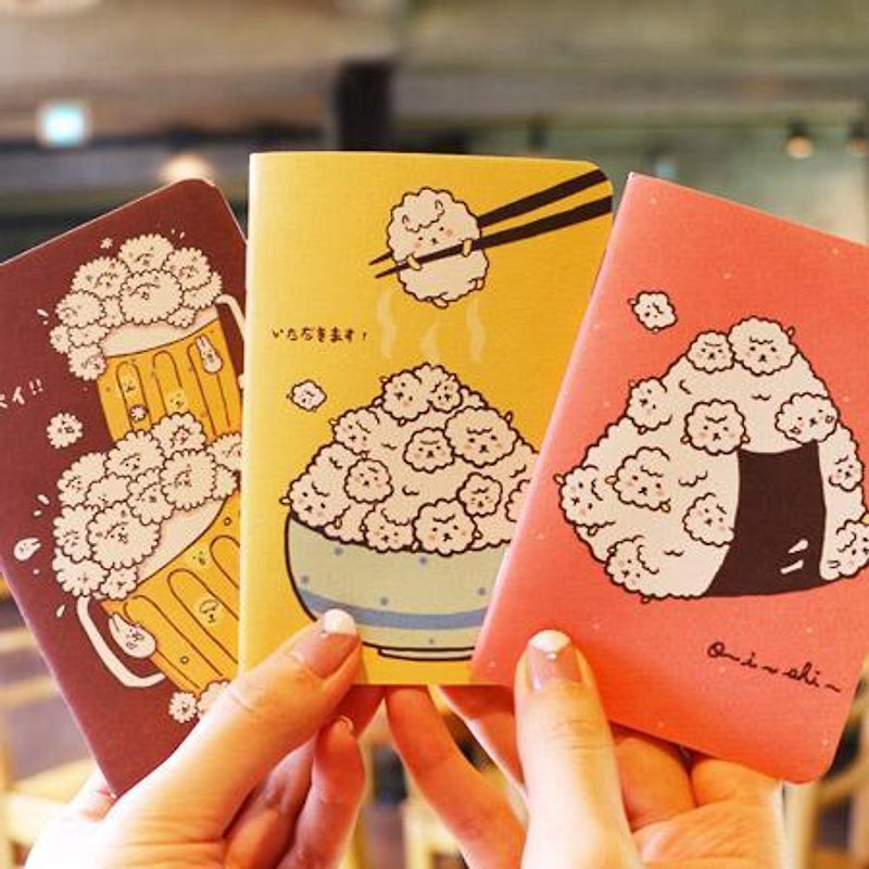 * Mori Shu * passport-sized pocket notebook - Bubble Sheep eat eat dishes (three into a group) - สมุดบันทึก/สมุดปฏิทิน - กระดาษ หลากหลายสี