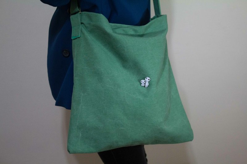 大方，袋（水洗綠）瑕疵版 - กระเป๋าแมสเซนเจอร์ - วัสดุอื่นๆ สีเขียว