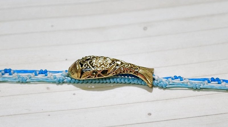 Thai silk wax brass wire X * fish swim in water color can be chosen * // // Limited X1- boyfriend Valentine gift - - Bracelets - Wax Orange